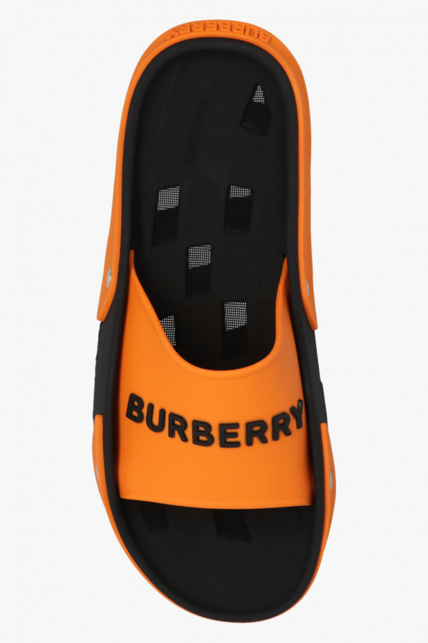 SchaferandweinerShops Japan platform sandals burberry shoes archive beige Orange Bucklow slides Burberry